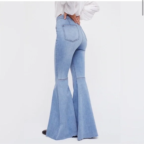 Free People Light Blue High-Waist Flare Jeans - Picture 2 of 2